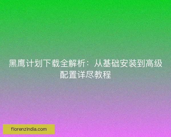 黑鹰计划下载全解析：从基础安装到高级配置详尽教程