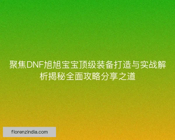 聚焦DNF旭旭宝宝顶级装备打造与实战解析揭秘全面攻略分享之道