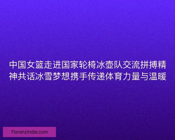 中国女篮走进国家轮椅冰壶队交流拼搏精神共话冰雪梦想携手传递体育力量与温暖